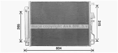 Радіатор, конденсор кондиціонера KIA SPORTAGE, HYUNDAI TUCSON, AVA COOLING (HY5469D)