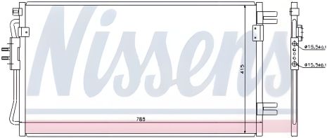 Конденсор кондиционера CHRYSLER VOYAGER, NISSENS (94806)