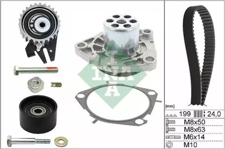 Помпа + комплект ремня ГРМ JEEP RENEGADE, CHEVROLET MALIBU, INA (530056230)