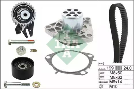 Помпа + комплект ременя ГРМ JEEP RENEGADE, CHEVROLET MALIBU, INA (530056230)