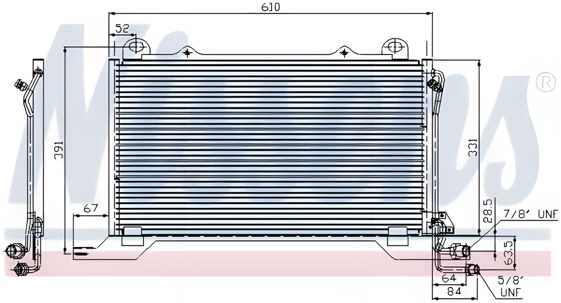 Конденсор радіатор кондиціонера MERCEDES-BENZ E-CLASS, NISSENS (94425) Конденсор радіатор кондиціонера MERCEDES-BENZ E-CLASS, NISSENS (94425)