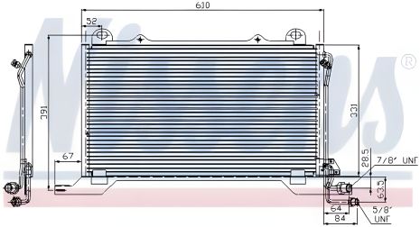 Конденсор радіатор кондиціонера MERCEDES-BENZ E-CLASS, NISSENS (94425)