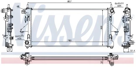 Радіатор охолодження двигуна FIAT DUCATO, PEUGEOT BOXER, від NISSENS (63555A)