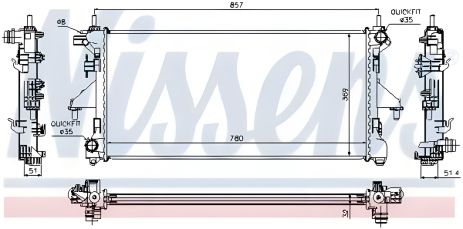 Радіатор охолодження двигуна FIAT DUCATO, PEUGEOT BOXER, від NISSENS (63555A) Радіатор охолодження двигуна FIAT DUCATO, PEUGEOT BOXER, від NISSENS (63555A)