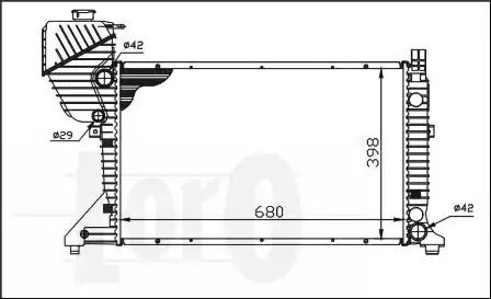 Радіатор охолодження двигуна MERCEDES-BENZ SPRINTER, LORO (0540170007)