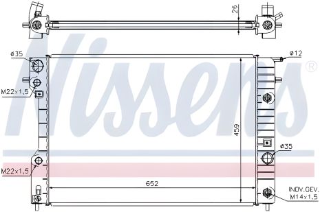 Радиатор для двигателя VAUXHALL & OPEL OMEGA, NISSENS (63072A) Радиатор для двигателя VAUXHALL & OPEL OMEGA, NISSENS (63072A)