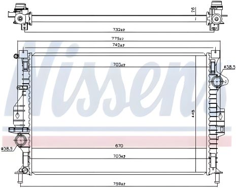 Радіатор охолодження двигуна FORD KUGA, NISSENS