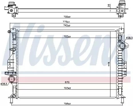 Ford Kuga, радіатор охолодження двигуна Nissens (66863)