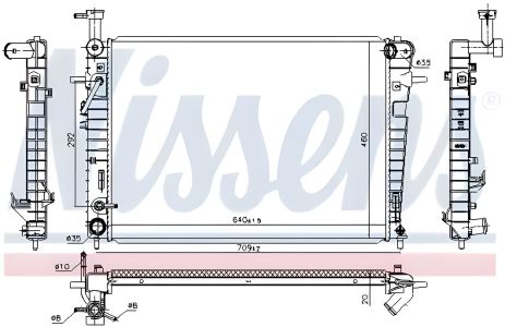 Охлаждающий радиатор двигателя HYUNDAI TUCSON, NISSENS (675005) Охлаждающий радиатор двигателя HYUNDAI TUCSON, NISSENS (675005)