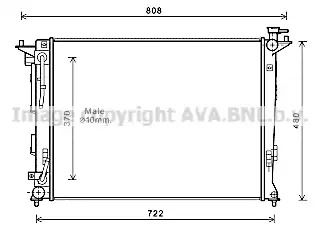 Радіатор охолодження двигуна KIA SPORTAGE, HYUNDAI ix35, AVA COOLING (HY2283)