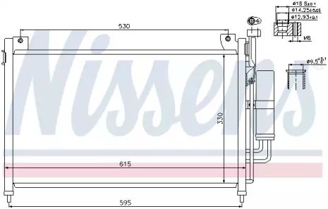 Радиатор, конденсор кондиционера MAZDA 2, NISSENS (940033)