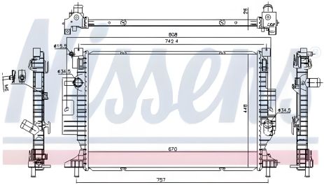 Охолодження двигуна радіатор FORD FOCUS, NISSENS (606215)