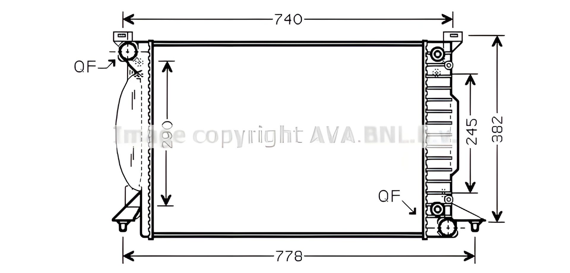 Двигателя радиатор охлаждения SKODA Superb, AUDI A4, AVA COOLING (AI2207) Двигателя радиатор охлаждения SKODA Superb, AUDI A4, AVA COOLING (AI2207)