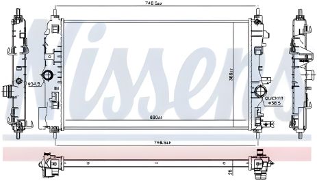 Радиатор двигателя для VAUXHALL CASCADA, OPEL ASTRA, NISSENS (630763)