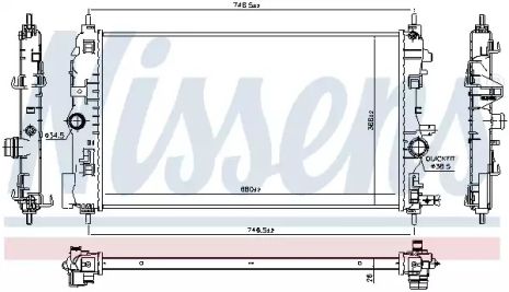 Радиатор охлаждения двигателя VAUXHALL CASCADA, OPEL ASTRA, NISSENS (630763)