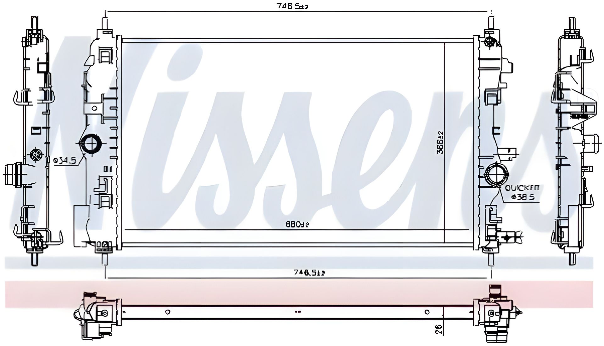 Радиатор двигателя для VAUXHALL CASCADA, OPEL ASTRA, NISSENS (630763) Радиатор двигателя для VAUXHALL CASCADA, OPEL ASTRA, NISSENS (630763)