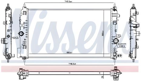 Радиатор двигателя для VAUXHALL CASCADA, OPEL ASTRA, NISSENS (630763) Радиатор двигателя для VAUXHALL CASCADA, OPEL ASTRA, NISSENS (630763)
