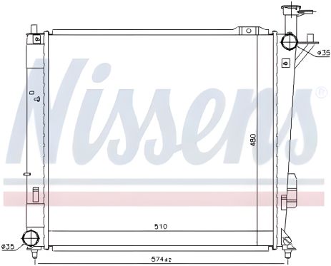 Двигатель охлаждающий радиатор HYUNDAI SANTA FE, NISSENS (67518)