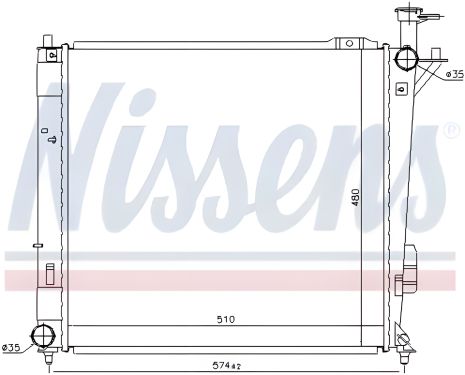 Радіатор охолодження двигуна для HYUNDAI SANTA FE, NISSENS (67518) Радіатор охолодження двигуна для HYUNDAI SANTA FE, NISSENS (67518)