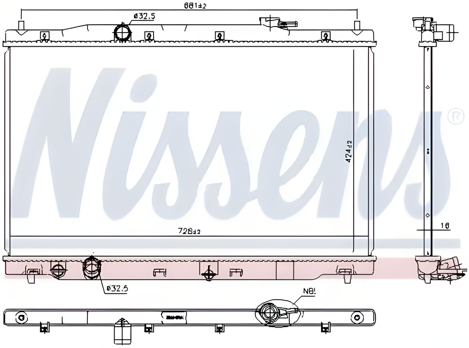 Радіатор для охолодження двигуна HONDA CR-V, NISSENS (681378) Радіатор для охолодження двигуна HONDA CR-V, NISSENS (681378)