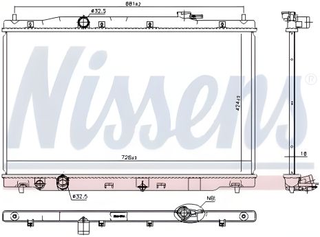 Радіатор охолодження двигуна HONDA CR-V, NISSENS (681378)