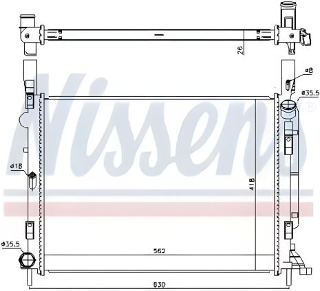 Радіатор охолодження двигуна для RENAULT KANGOO, NISSENS (637618)