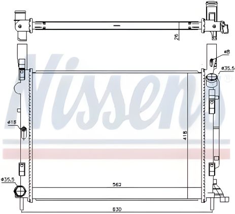 Радиатор для охлаждения двигателя RENAULT KANGOO, NISSENS (637618) Радиатор для охлаждения двигателя RENAULT KANGOO, NISSENS (637618)