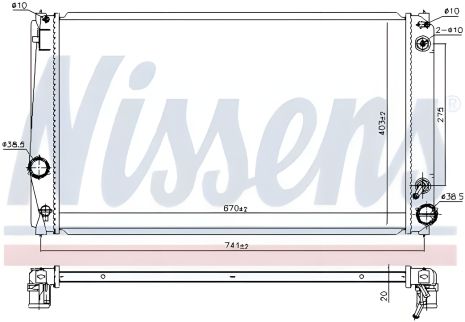 Двигунний радіатор охолодження для TOYOTA RAV4, NISSENS (646843)