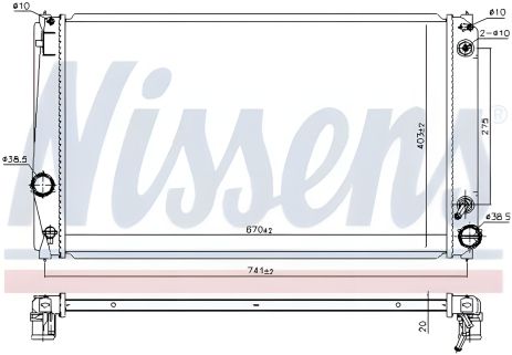 Охлаждающий радиатор двигателя TOYOTA RAV4, NISSENS (646843) Охлаждающий радиатор двигателя TOYOTA RAV4, NISSENS (646843)