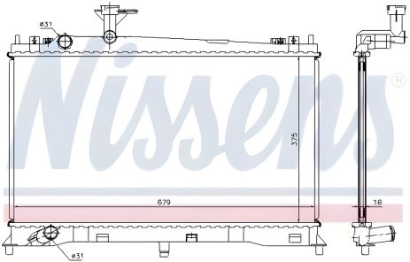 Охолодження двигуна радіатор MAZDA 6, NISSENS (62462A)