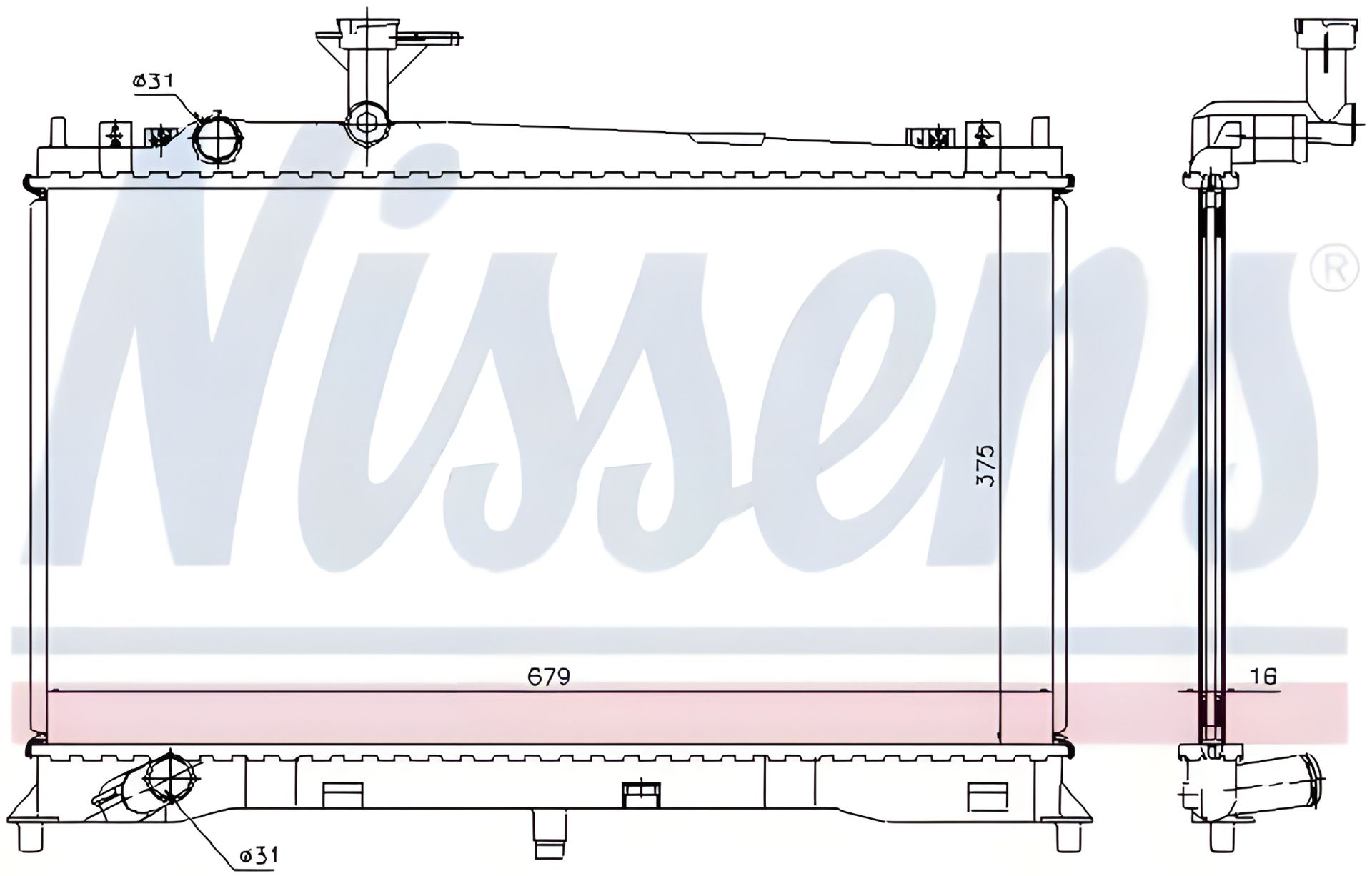 Радиатор двигателя MAZDA 6, NISSENS (62462A) Радиатор двигателя MAZDA 6, NISSENS (62462A)