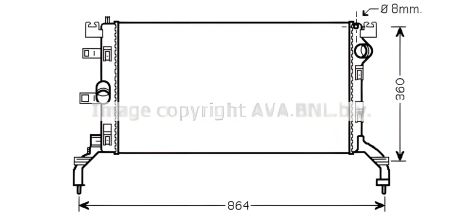 Радиатор двигателя охладительный RENAULT LATITUDE, AVA COOLING (RT2415)