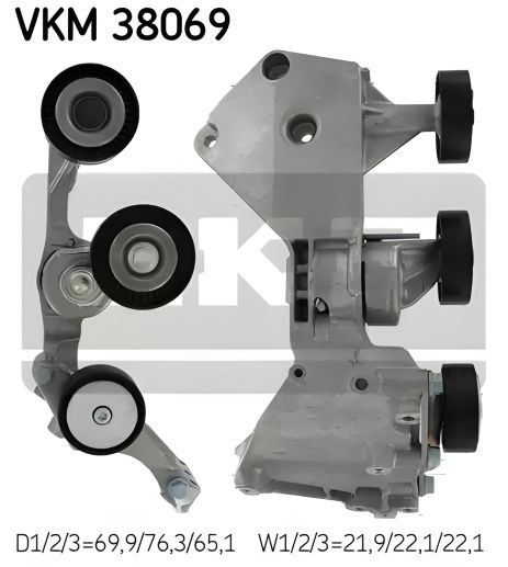 Натяжной ролик поликлинового ремня MERCEDES-BENZ VANEO, SKF (VKM38069) Натяжной ролик поликлинового ремня MERCEDES-BENZ VANEO, SKF (VKM38069)