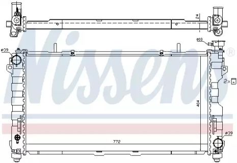 Радиатор охлаждения двигателя DODGE CARAVAN, CHRYSLER VOYAGER, NISSENS (61005)