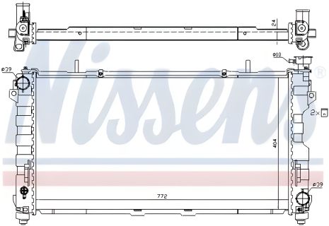 Радиатор охлаждения для двигателя DODGE CARAVAN и CHRYSLER VOYAGER, NISSENS (61005) Радиатор охлаждения для двигателя DODGE CARAVAN и CHRYSLER VOYAGER, NISSENS (61005)