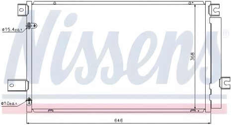 Радіатор, конденсор кондиціонера для TOYOTA AVENSIS від NISSENS (940022)