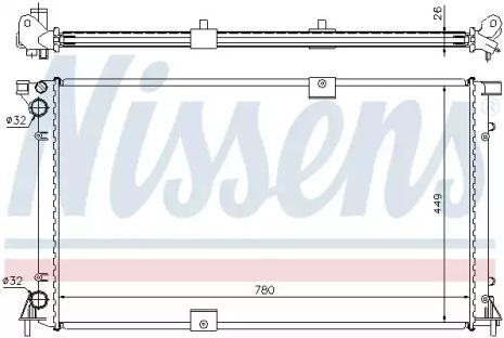 Радіатор охолодження двигуна NISSAN PRIMASTAR, OPEL VIVARO, NISSENS (63818A)