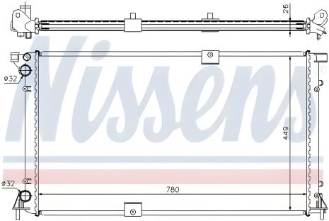 Радиатор двигателя NISSAN PRIMASTAR, OPEL VIVARO, NISSENS (63818A)