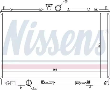 Радиатор охлаждения двигателя MITSUBISHI OUTLANDER, NISSENS (62893)