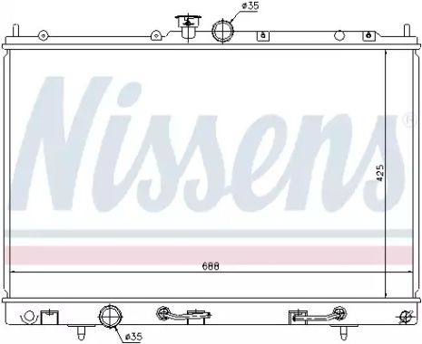 Радіатор охолодження двигуна MITSUBISHI OUTLANDER, NISSENS (62893)