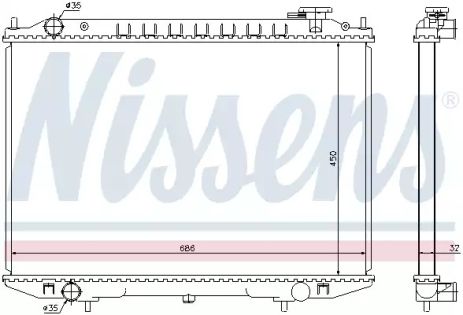 Радиатор охлаждения двигателя NISSAN PICK UP, NISSENS (68721)