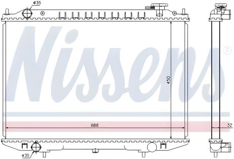 Радіатор двигуна охолодження NISSAN PICK UP, NISSENS (68721)