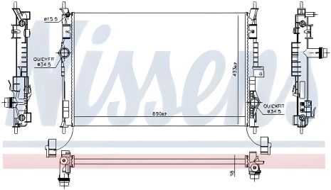 Двигунний радіатор охолодження DS DS, OPEL COMBO, NISSENS (636014)