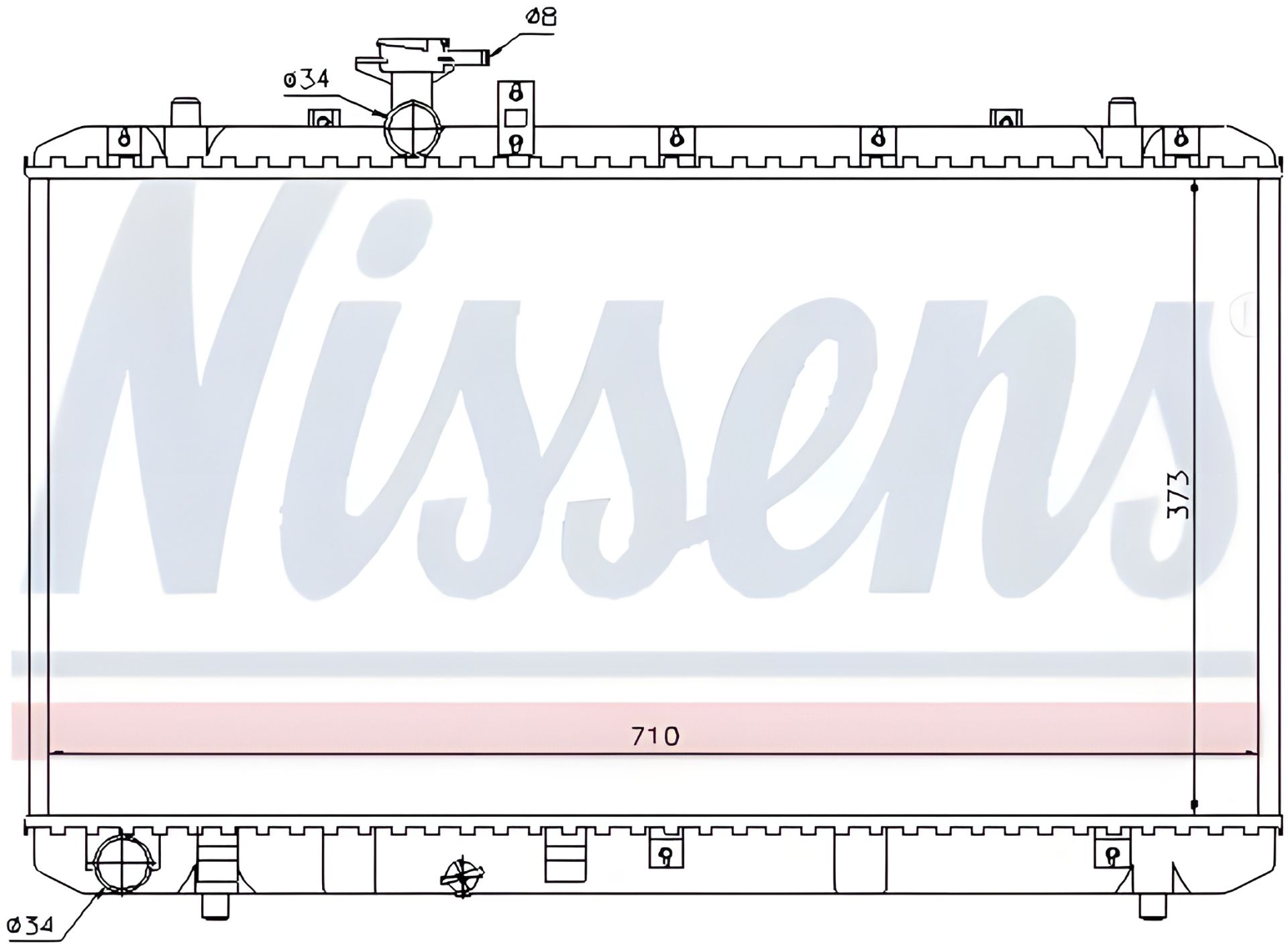 Радіатор охолодження для SUZUKI SX4, FIAT SEDICI, NISSENS (64197) Радіатор охолодження для SUZUKI SX4, FIAT SEDICI, NISSENS (64197)