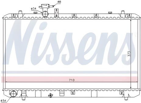Радіатор охолодження для SUZUKI SX4, FIAT SEDICI, NISSENS (64197) Радіатор охолодження для SUZUKI SX4, FIAT SEDICI, NISSENS (64197)