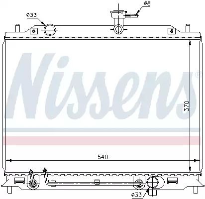 Радиатор охлаждения двигателя HYUNDAI ACCENT, NISSENS (67504)