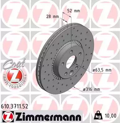 Brake Land Rover, Ford S-Max, Zimmermann (610371152)