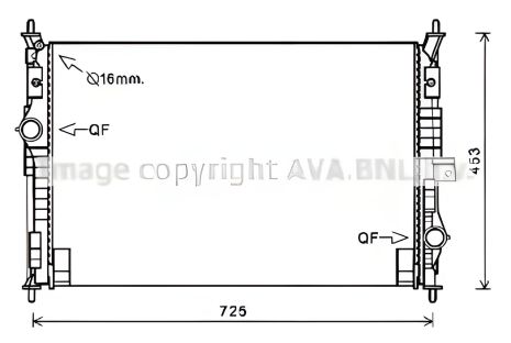 Радиатор охлаждения двигателя для PEUGEOT RIFTER и CITROËN GRAND, AVA COOLING (PE2386)