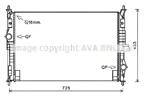 Охолодження двигуна радіатор PEUGEOT RIFTER, CITROËN GRAND, AVA COOLING (PE2386)