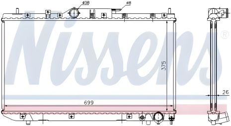 Двигунний радіатор охолодження TOYOTA AVENSIS, NISSENS (64643A) Двигунний радіатор охолодження TOYOTA AVENSIS, NISSENS (64643A)